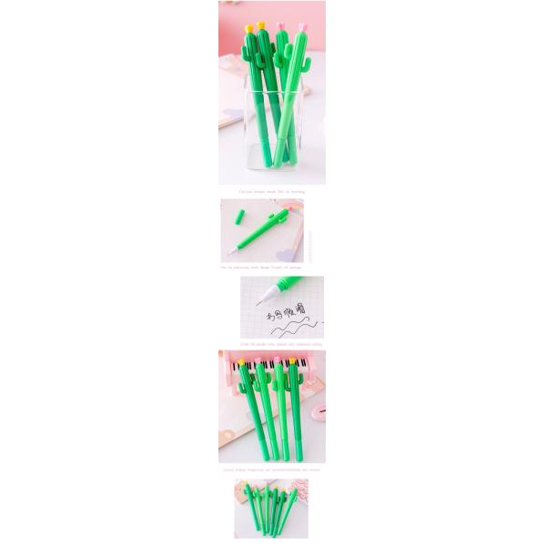 Commodité de tenue stylo à gel d'écriture lisse 0.5 mm stylo neutre en silicone de cactus