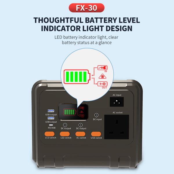 300W Solar Powered Power Station UPS With Bidirectional Inverter And Built In 100W MPPT