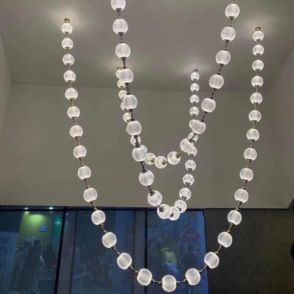 Postmodern Denmark Hotel Engineering Glass Lighting Clothing Store Cafe Showroom Long Chandelier(WH-NC-87)