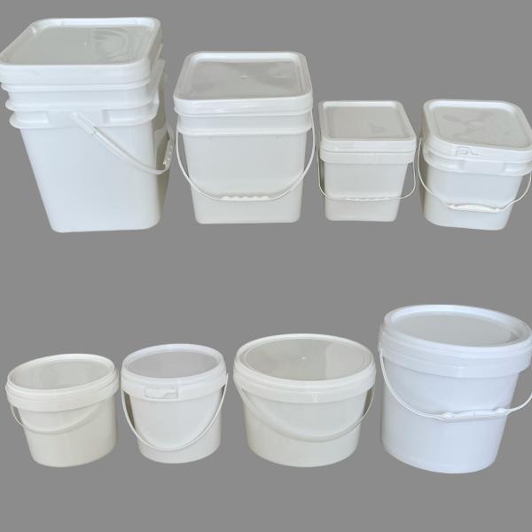 Round or Square 1L-5L Clear Plastic Buckets Food Grade Bucket With Lid Customize YES