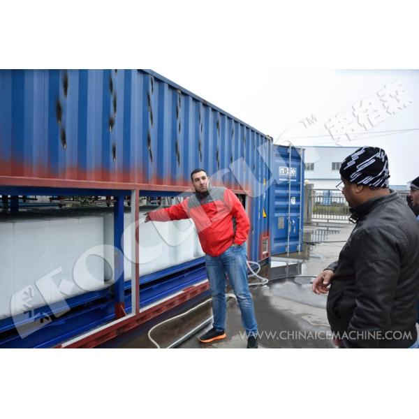 Bitzer Compressor 12000 KG Direct Refrigeration 40 HQ Containerized Block Ice Machine