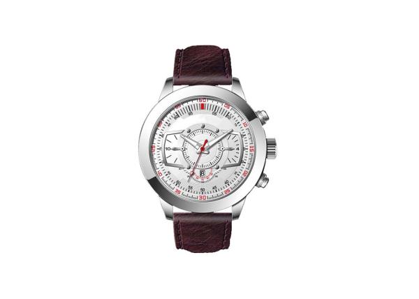 IP Plating Genuine Leather Wrist Watch With Stainless Steel Back Cover