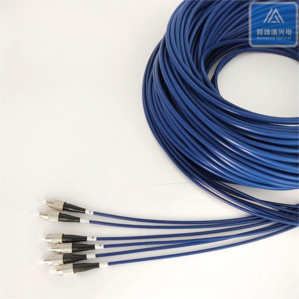 6 Cores Stainless Steel Armored Patch Cord FC-LC-30m Blue PVC 5.0mm Rodent Resistant