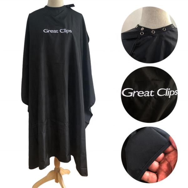 Barber Cape Large Size With Adjustable Snap Closure Waterproof Hair Cutting Salon Cape For Men, Women And Kids Black