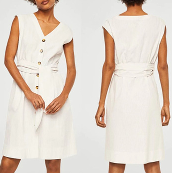 Платье Линен старой моды женщин 100% макси