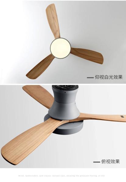 Modern Nordic Fancy 3 Wooden Blades 42 Inches Energy Saving Dc Motor Decorative Led Ceiling Fan