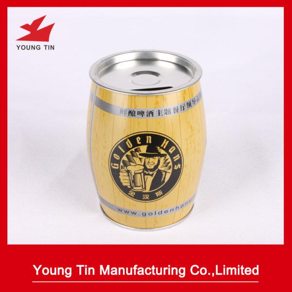 YT1230 Steel Tinplate Coin Bank Tin , CMYK Money Saving Tin With Removable Cap