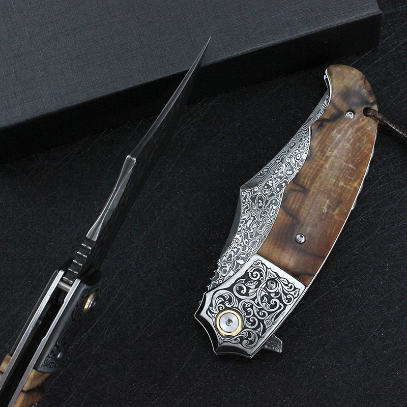 GT0167 Immediately Ship Damascus Outdoor Tactical Knife Camping Knife Tunafire