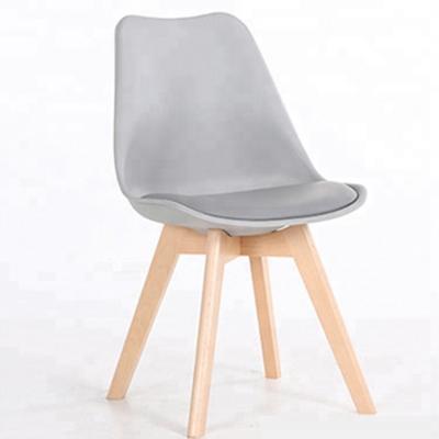 Contemporary Leather Dining Chairs Hotel Use With Solid Beech Wood Legs
