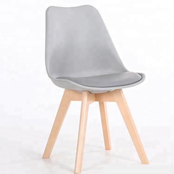 Contemporary Leather Dining Chairs Hotel Use With Solid Beech Wood Legs