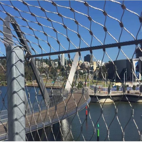 Balcony Fence Metal Rope Mesh Balustrade Flexible Stainless Steel Cable Mesh