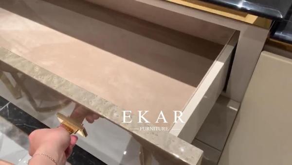 4 Drawer High End Dining Room Marble Top Luxury Modern Sideboard