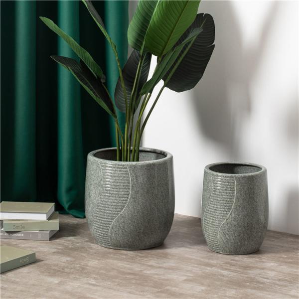 Western Modern Style Luxury Round Indoor Outdoor Garden Pots Minimalism Ceramic