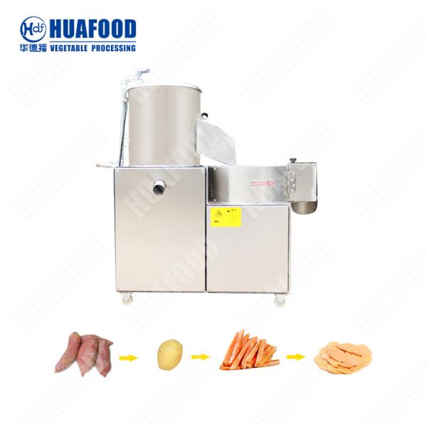 Sweet Potato Washing Peeling Cutting Potato Stick Strip Slicer Root Vegetable Peeler Cutter Machine Slice Stick Chips Automatic