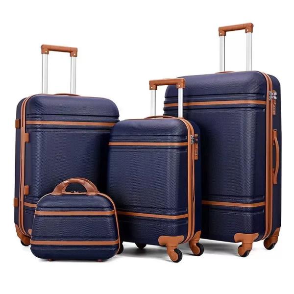 High Quality PC Luggage 4pcs Sets Vintage Travel Suitcase Classical Carry on  Light Weight Suitcase Luggage Waterproof Baggage TSA Lock Hard Side Luggage
