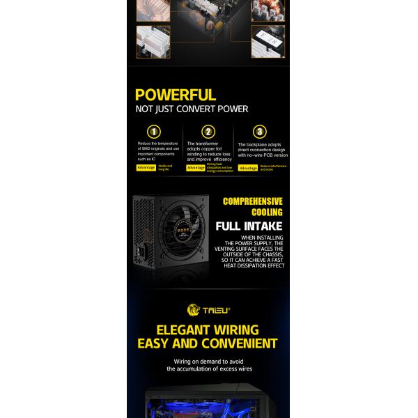 T9-650-350W PC PSU Switching Power Supply 160*150*86mm RoHS