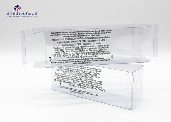 Rectangle Shape Clear PVC Packaging Boxes Two Ends Open Design Offset Printing