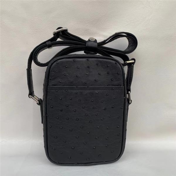 Authentic Real True Ostrich Skin Men Small Leisure Purse Genuine Leather Shoulder Bag Male Casual Mini Crossbody Bag