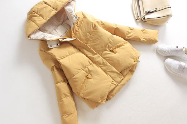 Orange Warm Long Womens Winter Jackets And Coats Hooded Customized Trims