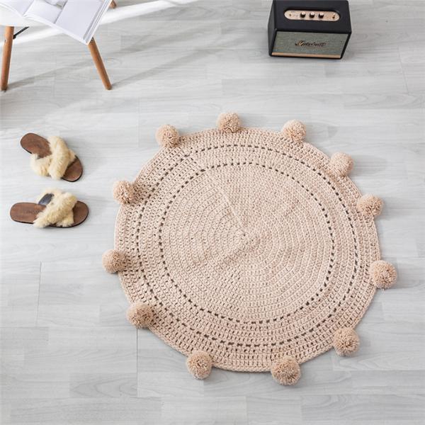 Y-W Blocking Mats for Knitting Washable Floral Kids Rug Modern Nordic Style Cotton Carpet for Children's Room Home Use