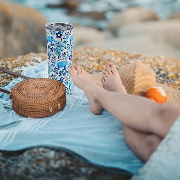 Esbelto 20 oz de acero inoxidable recto Tumbler blanco con paja de metal para la máquina de impresión de prensa térmica