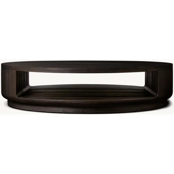 Meubles de table à café modernes et ronds personnalisables avec toit en bois pour le salon