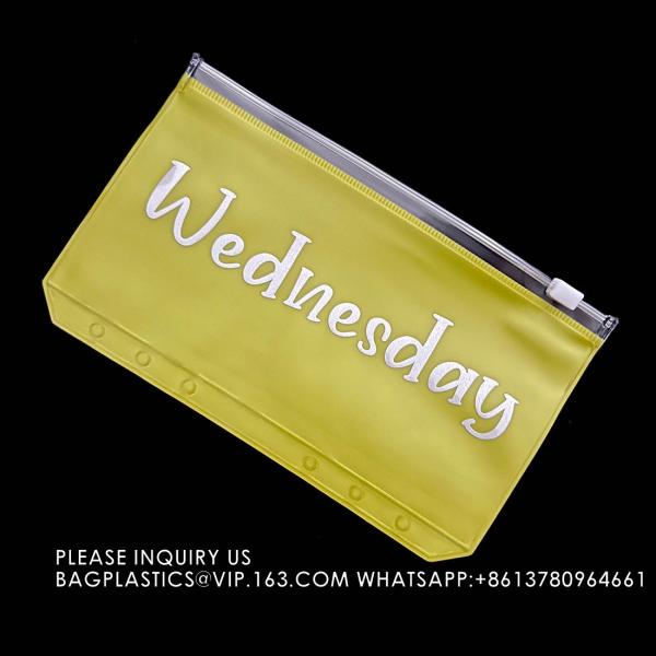 Cash Budget Envelopes For Budgeting Slider Zipper Binder Pouch Loose Leaf Bags Insert Pages Waterproof Document