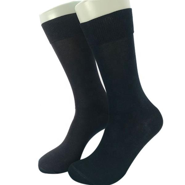15% Polyamide Solid Pattern Men's Crew Socks for Business and Casual Wear Custom Design