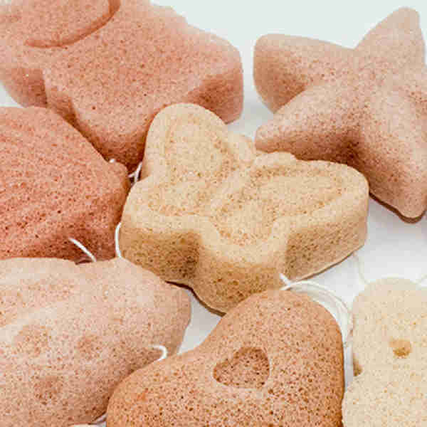 Голубой серый цвет нежно Exfoliating губка Konjac губки мягкая лицевая очищая