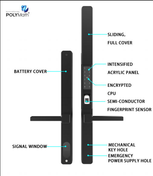 Digital Keyless Waterproof Tuya WiFi App Smart Door Lock Biometric Fingerprint Handle