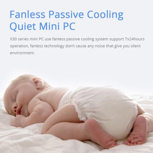 DDR3 RAM Fanless Mini PC Intel Processors Mini Desktop Computer Aluminum Chassis