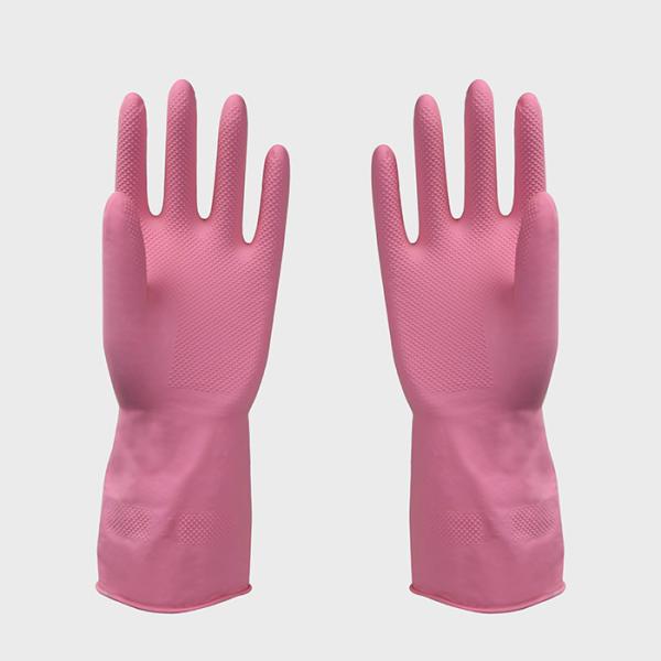 Pink Flock Lined Multi Purpose L50g Latex Cleaning Gloves