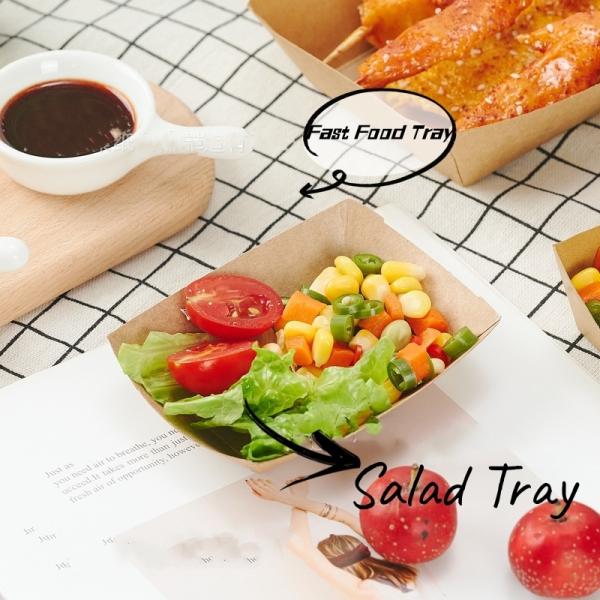 Disposable Kraft Paper Food Packaging Box for French Fries Custom Logo Design Solution