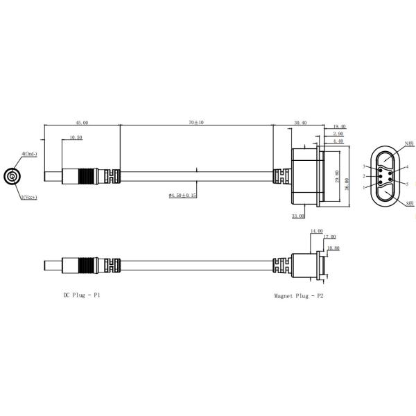 Conector de cable magnético personalizado 12V 5A Conector magnético masculino y femenino