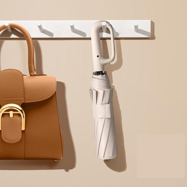 Three-Fold Umbrella with Automatic Folding and Customized Logo Printing on Pongee Panel