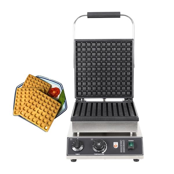 Lojas de alimentos e bebidas Fabricante de waffles quadrados elétricos comerciais com fatias simples/dobras