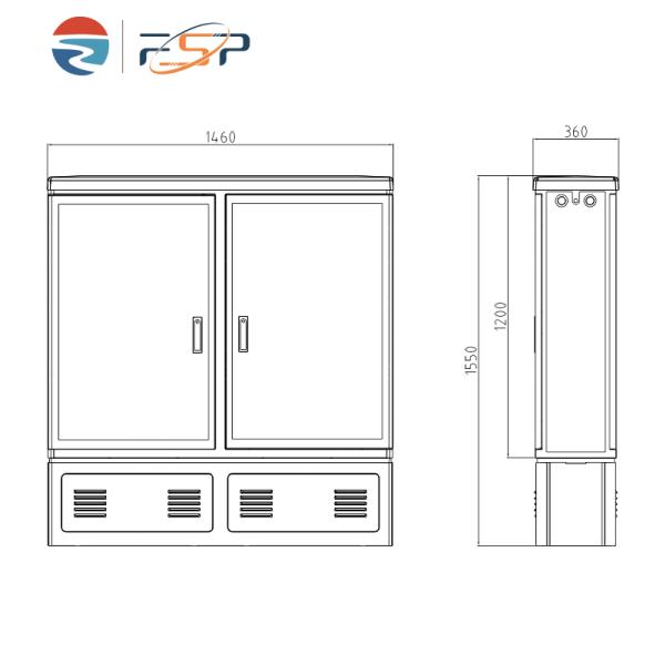 Red LAN con cable FDC 576A IP65 FTTH SMC gabinete de distribución de fibra exterior con 10
