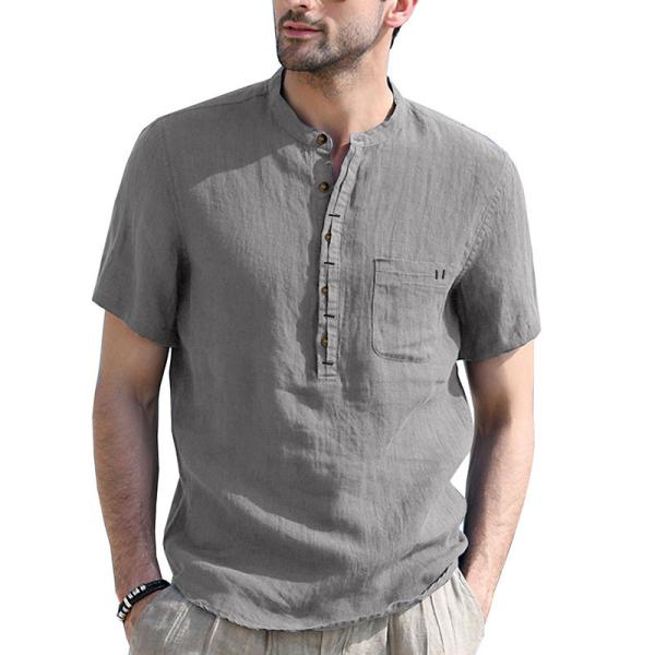 Stand Up Collar Heavyweight T Shirt Sport Breathable Short Sleeve