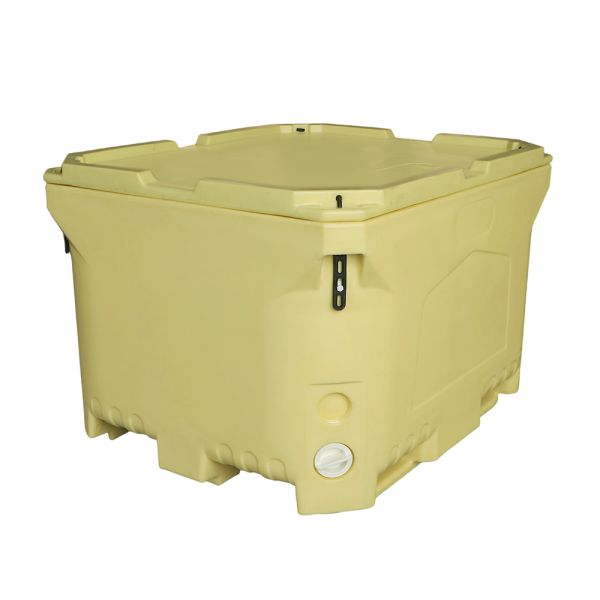 Heavy Duty 660L Rotomolded Cooler Box with 50mm PU Foam and Folk Lift Bottom for Fish Transportation
