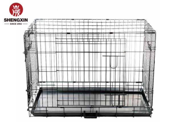 Iron 24 Inch Metal Dog Cage Portable Multisize With Plate