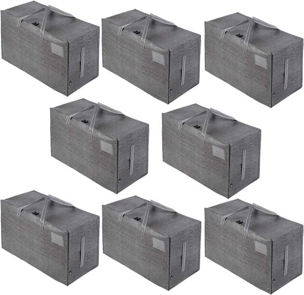 VENO 8 Pack Moving Bags, Moving Supplies, Moving Boxes, College Packing Storage Boxes With Lids Alternative, Heavy Duty