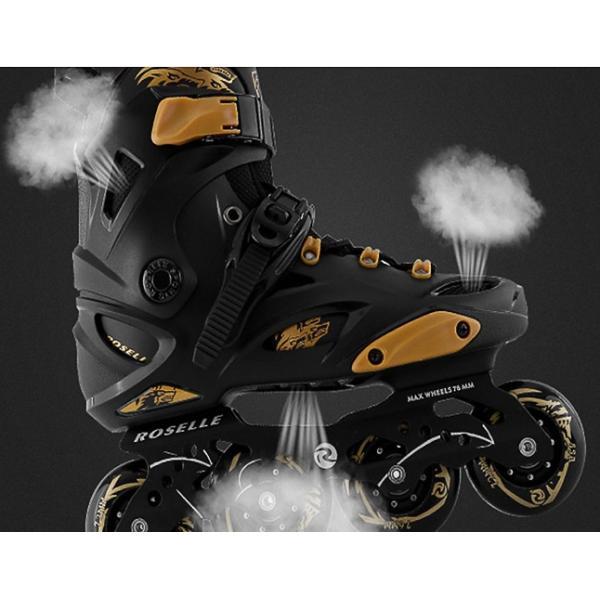 4 Wheels Black Outdoor Sports Products 2 In 1 Roller Skates PU Material