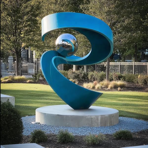 Modern Outdoor Painted Metal Sculpture For Garden and Patio Art Decor