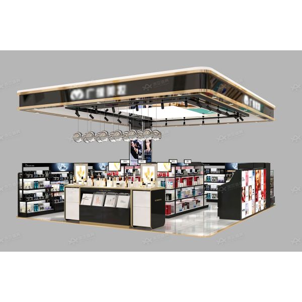 BKC021 Space-Saving 21 Sqm Customizable Beauty Kiosk for Cosmetic Store Display