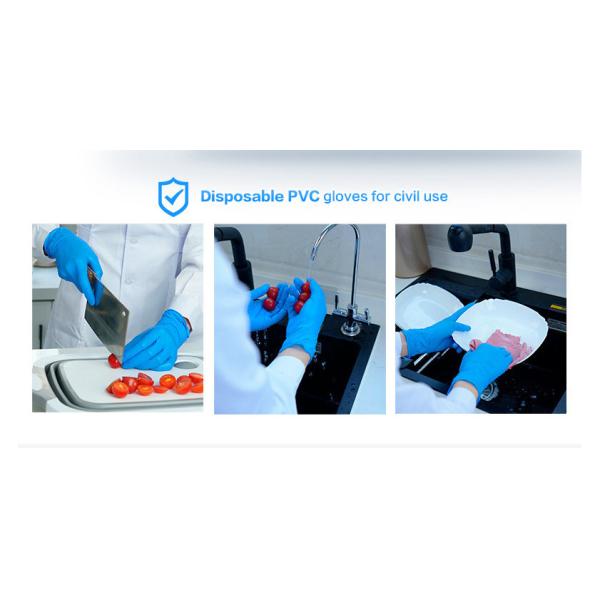Blue Pvc Nitrile Gloves Powder Free 100PCS ONE BOX For Civil