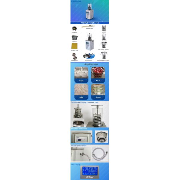 Medicine Processing Vertical Freeze Dryer 6kg Freeze Dryer Machine Small