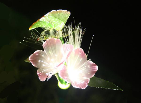 LED Fiber Optic Flower Lamp Outdoor Lamp Floor Socket Flower Head With Hummingbird Luminous Landscape Decorative Lamp