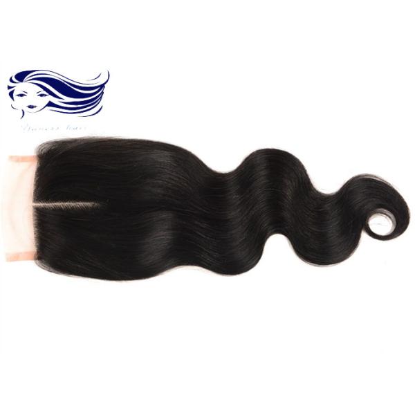 Middle Part Lace Top Closures Human Hair , Brazilian Closure Remy Hair