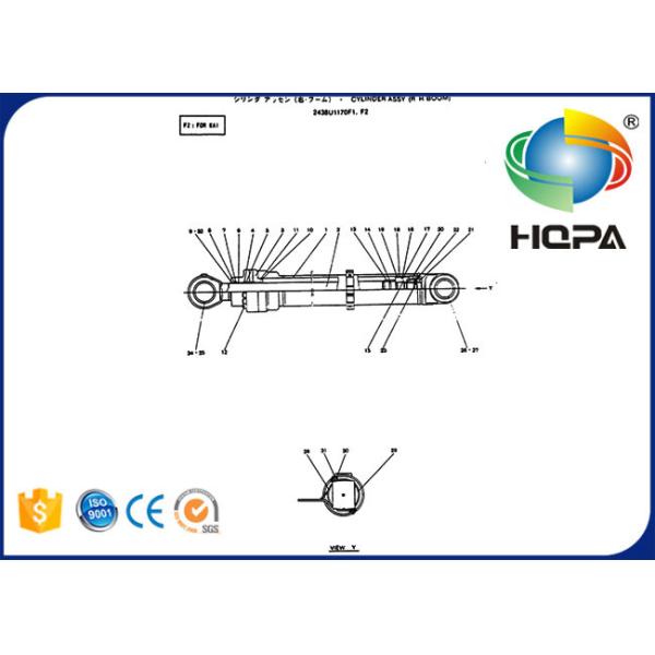 2438U1170R100 Boom Bucket Cylinder Seal Kit For Kobelco SK300 SK300LC-2 SK330