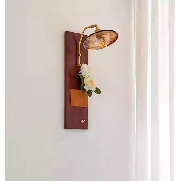 Japan Retro  Art Iron Glass Wood LED Decor Wall Lamp (WH-VR-127)